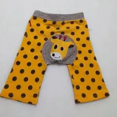 イエロー・ドット柄キリン刺繍パンツ