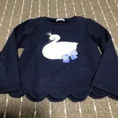 白鳥刺繍ネイビー トレーナー120.難あり