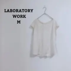 ラボラトリーワーク　ブラウス　後ろリボン風　オフィカジ　薄手　ポリシャツ　Mのサムネイル