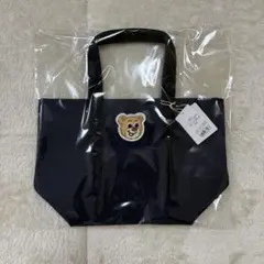 24時間以内発送　フェイラー オールドテディ ワッペントートバッグ　小　ネイビー