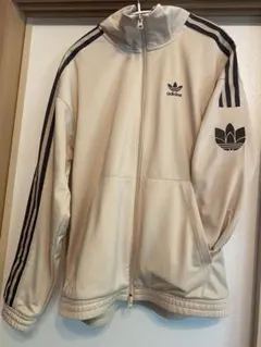 adidas ベージュ ジップアップジャケット ASIA S - メルカリ