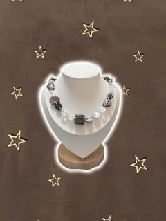 ハンドメイドネックレス ボタン レトロ 古着 グランジ ウィッシュコア