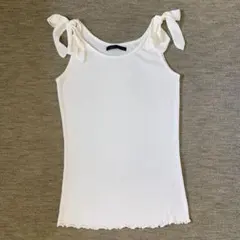 シフォン リボン リブ タンクトップ ヘザー rib インナー heatherのサムネイル