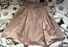 ピンク フレアスカート ゴム入りウエスト