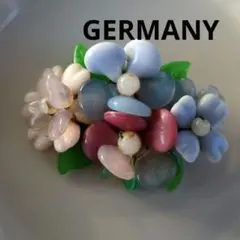 GERMANY ヴィンテージ　ブローチ　パステルカラー　ビーズ　花束