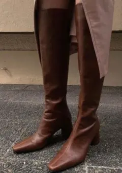 [美品]AMERI ロングブーツ ブラウン 完売人気商品のサムネイル