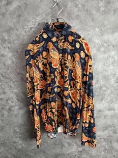【BTS テテ着用】 ZARA 柄シャツ 鳥柄 総柄レーヨン 長袖シャツSサイズ