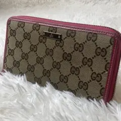 FENDI ズッカ柄 ラウンドファスナー長財布 ピンク - メルカリ