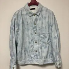 【美品】レイジブルー　コーデュロイジャケット　水色絞り染め　 L