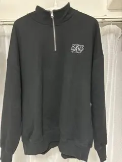 WEGO　Never Be The Same ハーフジップ トレーナー 黒のサムネイル