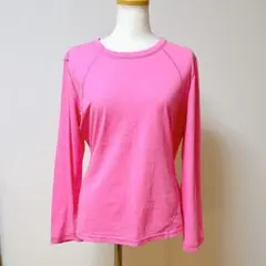 ピンク 長袖シャツ Tシャツ トップス コットン 無地