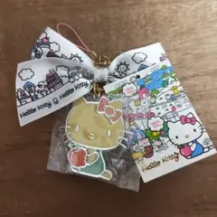 ハローキティ リボン付きキーホルダー　レトロ　未使用品