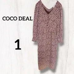 ✦美品✦COCO DEAL 小花柄 長袖ワンピース 【サイズ1】のサムネイル