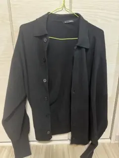 良品❤ GU ジーユー 襟付き カーディガン M ブラック 黒 ざっくり編み