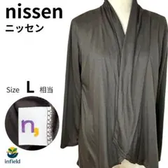 ニッセン nissen オープンフロントカーディガン 長袖 ダークブラウン Lのサムネイル
