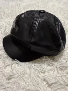 ブラックレザーキャスケット ビンテージ 古着
