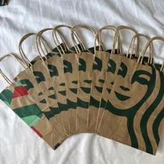 スターバックス ショップ袋 紙袋 9枚セット クリスマスデザイン ③のサムネイル