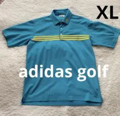 アディダス ゴルフ ポロシャツ テーラーメイド 半袖 ブルー イエロー XL