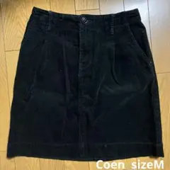 Coen コーデュロイ ブラックスカート Mサイズ