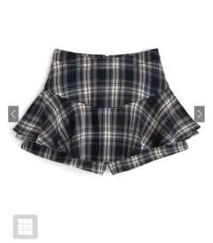 GRL グレイル チェック柄フリルスカートパンツ[ks006] ネイビー