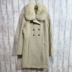 コムサイズム Aライン ロングコート 2way シャンクボタンアンゴラ.ウール混