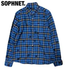 【2点30%OFF】ソフネット スター柄 チェック ネルシャツ 日本製 Mのサムネイル