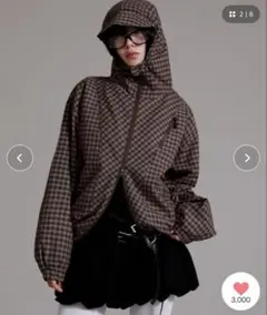 ユニセックス エッセンシャル バルーンチェック フードパーカー