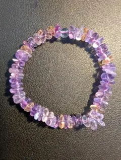 パワーストーンアメジストさざれ石プレスレット　内径18cm