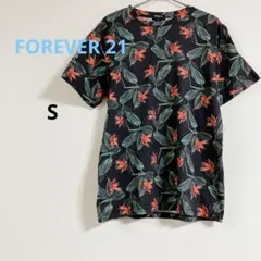 即購入OK✨FOREVER 21 【S】花柄 半袖Tシャツ ブラック