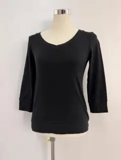 BAY FLOW⭐︎春夏カジュアル⭐︎Ｖネック七分袖カットソーXXS【中古】C31