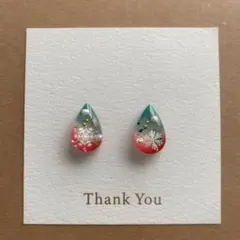 c-582クリスマス雫ピアス