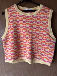 ZARA カラフルノースリーブニットベスト