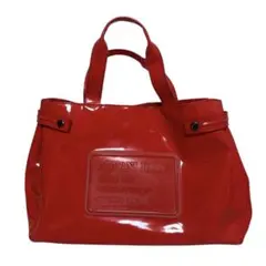 ARMANI JEANS エナメル トートバッグ レッドのサムネイル