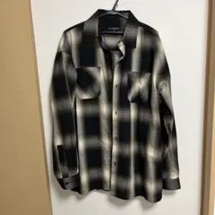 ブラウンチェック長袖シャツ