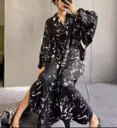 【新品】大きいサイズ　レディースゆったりロングワンピース　体型カバー韓国長袖秋冬