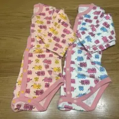 ［新品］前開きロンパース 2枚組 綿100% 80サイズ