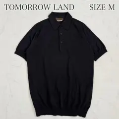 美品 トゥモローランド シルクコットン ニットポロシャツ SESIA 黒 Mのサムネイル