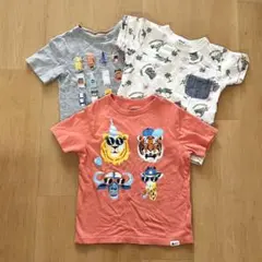 キッズ(100〜￼110) ￼プリント Tシャツ 3枚セット￼