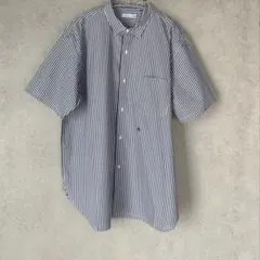 nanamica ボタンダウンシャツ 半袖 ブルー M - メルカリ
