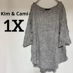 美品✨ Kim & Cami 【1X】 グレー 五分袖 チュニック 春 秋のサムネイル