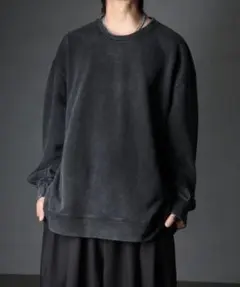 welise ケミカルオーバーダイ クルーネックスウェット L ブラック