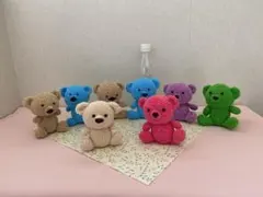 1体　カラフルな編みぐるみクマ　ハンドメイド　ぬいぐるみ
