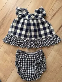 GAP ベビー　チェックチュニックパンツ付きセットトップス　3-6ヶ月