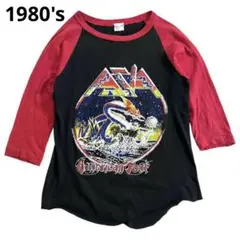70s パキ綿 ACDC ラグランT バンドtシャツ バンT AC/DC レア】80s AC/DC パキ綿 Tシャツ M 大判プリント ヴィンテージ