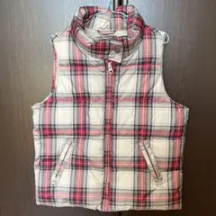 GapKids チェック柄ダウンベスト 130cm