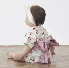 putit main いちご柄コットン甚平 80cm