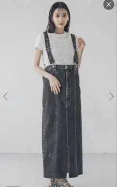 【新品】ローリーズファーム 2way デニムジャンスカ ブラック