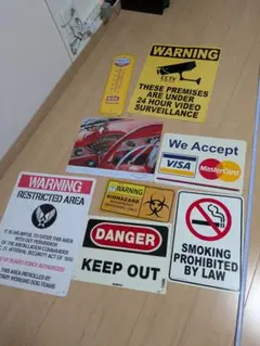 米軍 看板 CAUTION＋NOTICE 2点セット 世田谷ベース 2025年最新