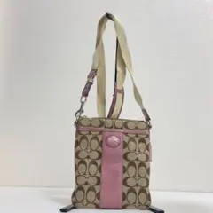 COACH コーチ ショルダーバッグ サコッシュ ベージュ/ピンク