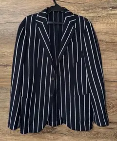 ARBRE テーラードジャケット ストライプ ネイビー サイズ46